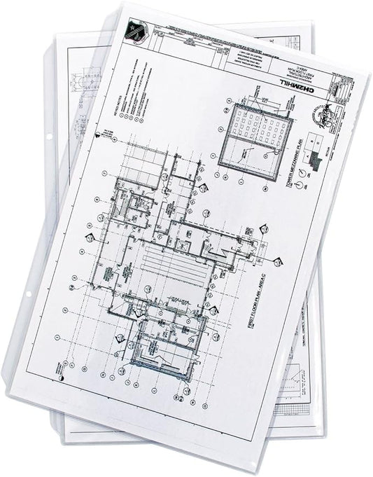 11x17 Sheet Protectors, Portrait Top-Loading Vinyl Sleeves with 3-Holes – Heavy Gauge Non-Archival Crystal Clear Document Protectors, 25-Pack by Unknown