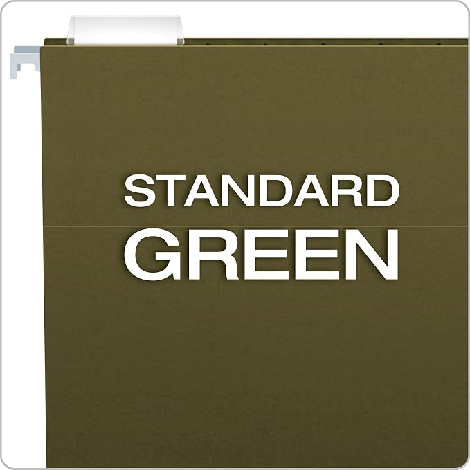 Pendaflex Extra Capacity Reinforced Hanging File Folders, Letter Size, Standard Green (04152X2) and Pendaflex Hanging File Folders, Letter Size, Standard Green, 1/5-Cut Adjustable Tabs (81602) - Image 7