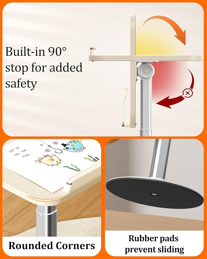 2-in-1 Kids Reading Stand for Books and Tablets, Adjustable Book Holder | Reading Stand for Kid Books,Kid-Friendly Ergonomic Book Holder for Toddlers,Laptop Riser Stand for Homeschool Floor Couch Bed - Image 5