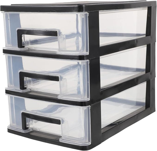 Cabilock 3 Tier Plastic Storage Cabinet 8.30X7.55X5.98In Multi-Layer Drawer Organizer Portable Storage Box for Office Study Small Space Use by cabilock