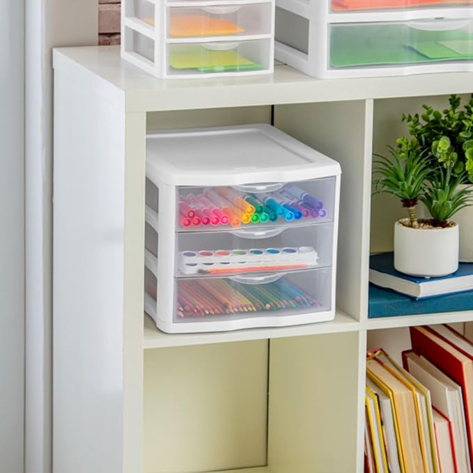 4 Sterilite ClearView Portable 3 Storage Drawer Organizer Cabinets (Open Box) - Image 8