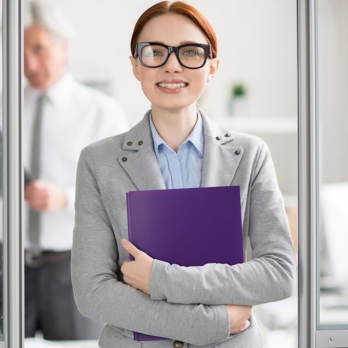 60-Pack Plastic Folders with Pockets and Prongs, 2-Pocket Poly Folders with 3 Fasteners Holds 8-1/2" x 11" Paper for School/Office/Home, Purple - Image 5