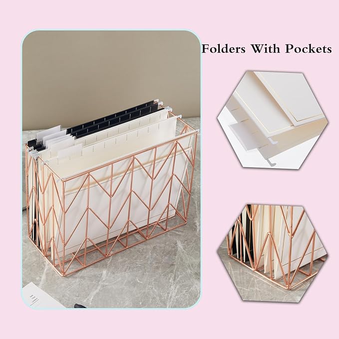 6 Pack Morandi Color Hanging File Folders with Pocket Letter Size Decorative File Folder Cute Pretty Hanging Folder for Office Home School with 1/5-Cut Adjustable Tabs, Outer Storage Pockets… - Image 4