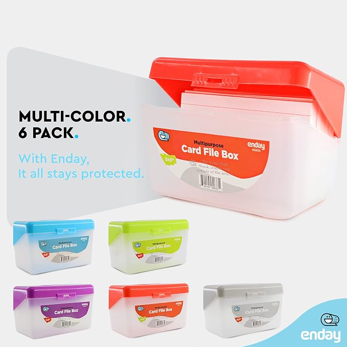 Enday Index Card Box Red 3x5 Index Card Holder, Index Card Organizer, Flash Card Holder, Holds 250 Cards. (36 PC) - Image 4