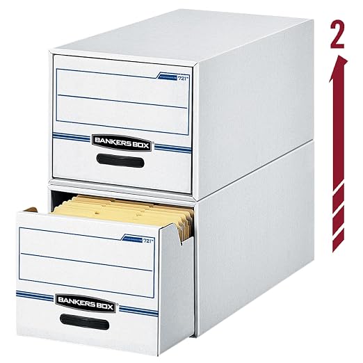 Fellowes Bankers Box® Stor/Drawer® File, Letter Size, 11 1/2" x 14" x 25 1/2", White/Blue, Pack Of 6 - Image 3