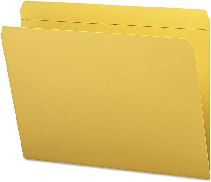 Smead File Folder, Reinforced Straight-Cut Tab, Letter Size, Goldenrod, 100 per Box (12210) by SMEAD