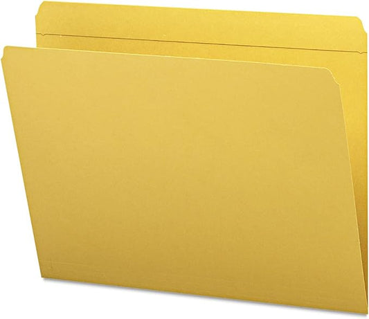 Smead File Folder, Reinforced Straight-Cut Tab, Letter Size, Goldenrod, 100 per Box (12210) by SMEAD