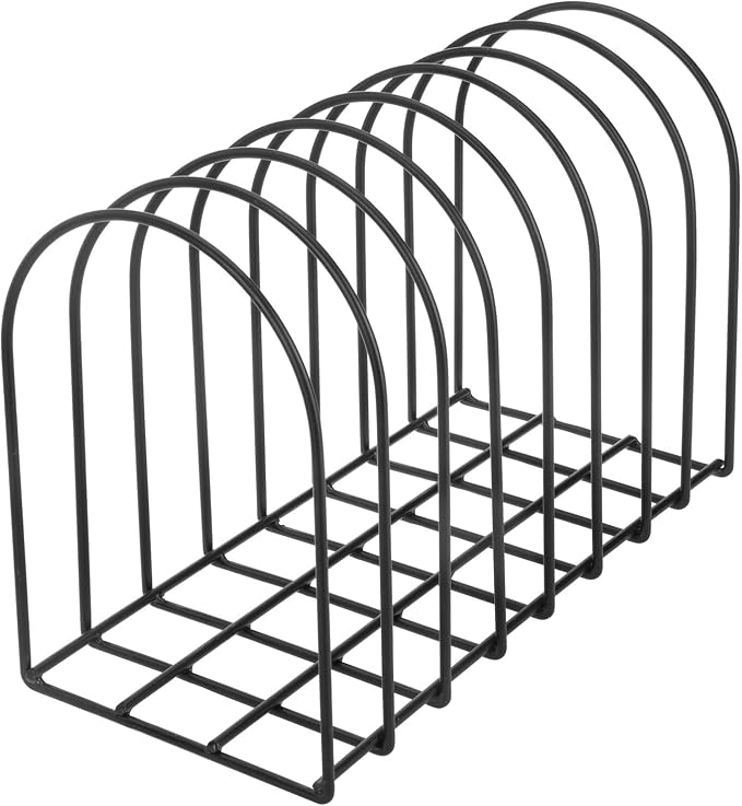 MyGift Large Desktop Document Holder, Black Metal Wire File Folder Organizer Rack with 8-Slots and Arch Design - Image 5