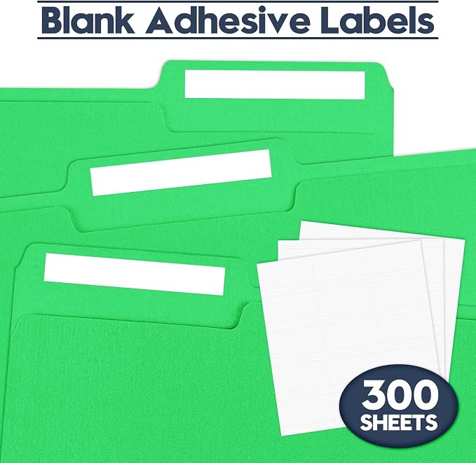 File Folders,150 Pack Letter Size Colored File Folders,8.5" x 11",1/3 Cut Tab,Durable Paper Bulk Folders with Blank Labels,File Folders for Office Business School Home Use,Grass Green - Image 5