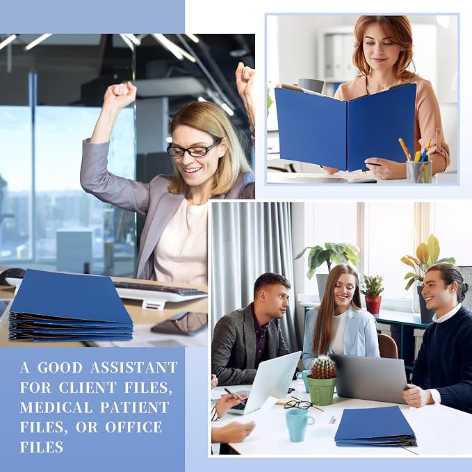 Skyygemm 24 Pack Classification Folders, Letter Size,3 Dividers,Dark Blue | Pressboard File Folders, 2 Prong Fasteners, 3" Expanding, Manila, End Tab, for Office School Legal Records Medical - Image 6
