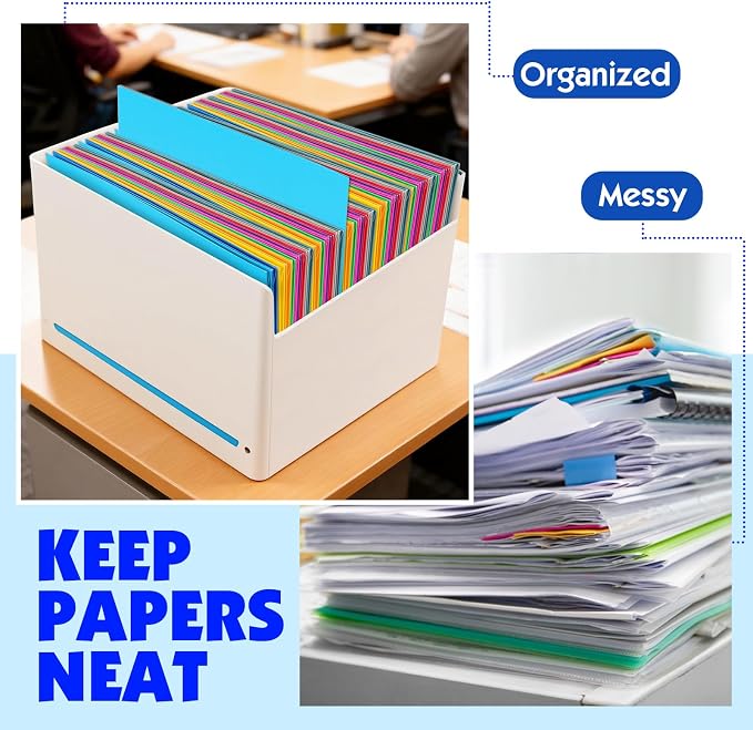 TUXIYA Folders with Pockets, 2 Pocket Folders 110 Pack, Assorted 10 Colors, Letter Size Thick Paper Pocket Folder for School Office Business Home - Image 4