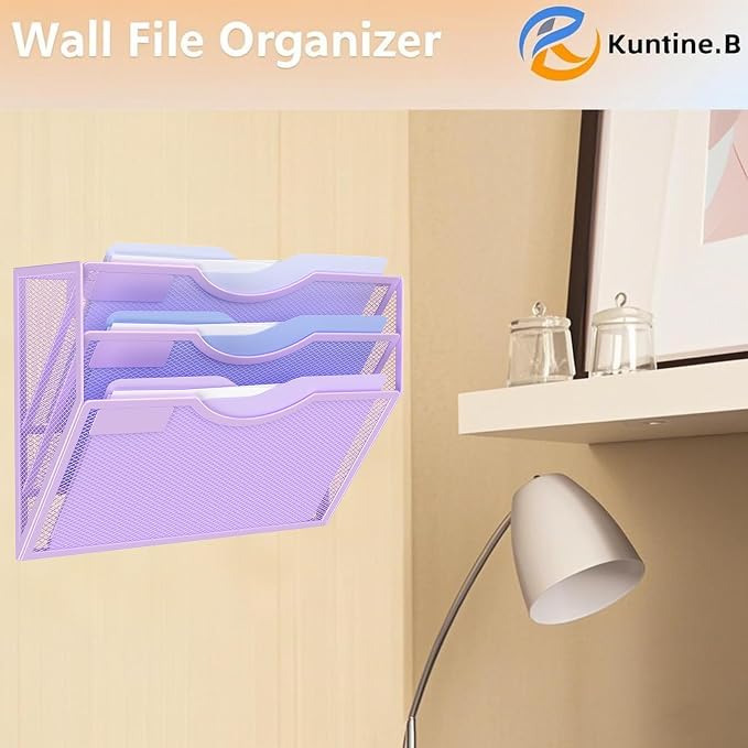Kuntine.B Wall File Organizer Office Hanging Magazine Holder Wall File Organizer for Office Home - Image 6