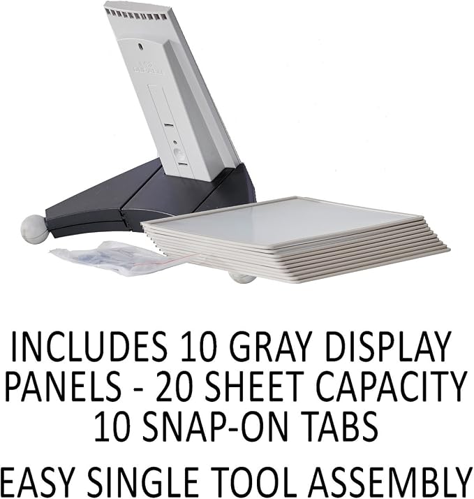 Durable Desktop Reference System with 10 Double-Sided Panels - Letter-Size 8.5" x 11" Inches - Gray SHERPA Design - Desk Reference Organizer - Image 9