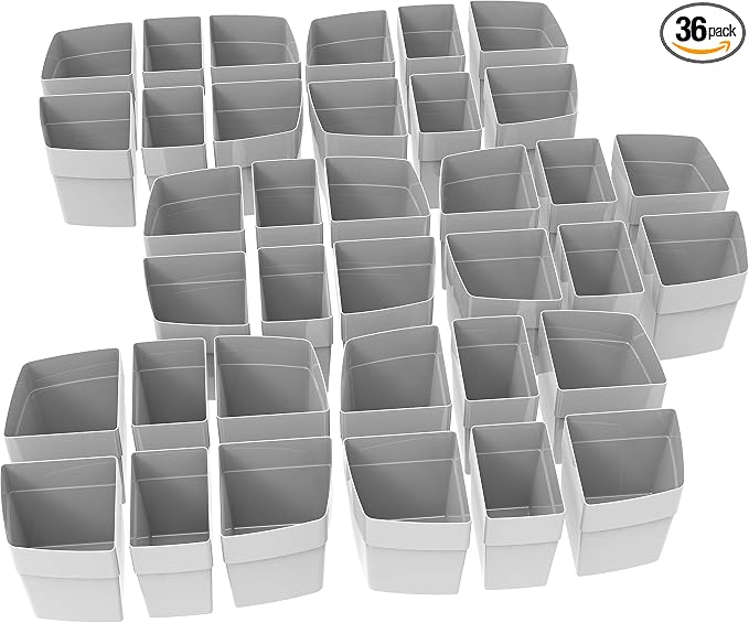 Storex Sorting Cups for Large Craft Caddy (Sold Separately), 36-Pack, Gray (00980A06C) by Storex