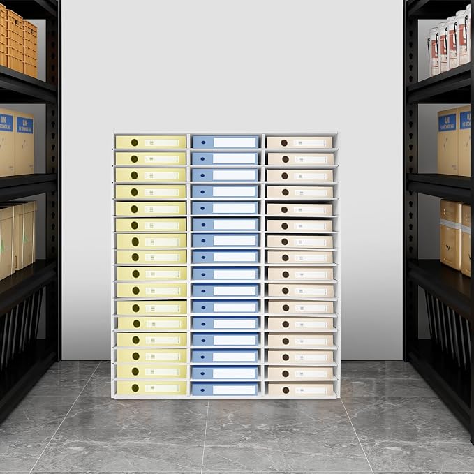 48 Slot Mail Sorter Organizer White File Organizer with Removable Shelves | 48 Individual Compartments, Top Storage Platform, Anti-slip Bottom Pads, 110 Lbs Load Capacity, Easy Assembly With Gloves - Image 2