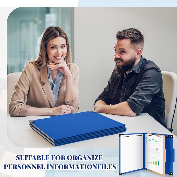 Henoyso 15 Pcs Hanging Classification Folders Bulk with 2 Prongs, 1 Divider Letter Size, 2 Inch Expansions Pressboard File Folder, 1/3-cut Tab File Organizer (1 Divider,Dark Blue) - Image 5