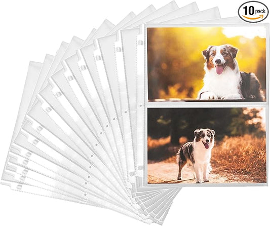 Samsill 5x7 Photo Album Refills, 100 Pictures, 3-Ring Binder Sleeve Inserts, 2 Pocket Photo Page for 5x7 Photographs, Postcards, Recipe Cards, 400 Pictures Total (Pack of 1000) by Samsill