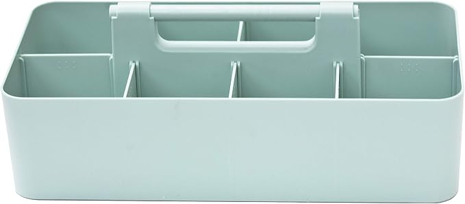 -Large Portable Caddy, DIY Dividers, 8 Compartments, School Office Supplies Home Business Organizer,Portable Basket with Handle Storage Organizer Modern Made in USA (4 PACK, Mint) - Image 4