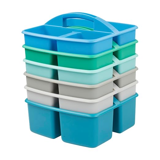 ECR4Kids 3-Compartment Small Plastic Caddy, Multipurpose Organization, Contemporary, 6-Pack - Image 10