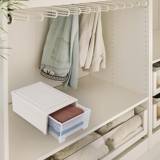 18 Quart Plastic Compact Stacking Storage Drawers, Stackable Plastic Drawers Organizer, 3 Packs - Image 5