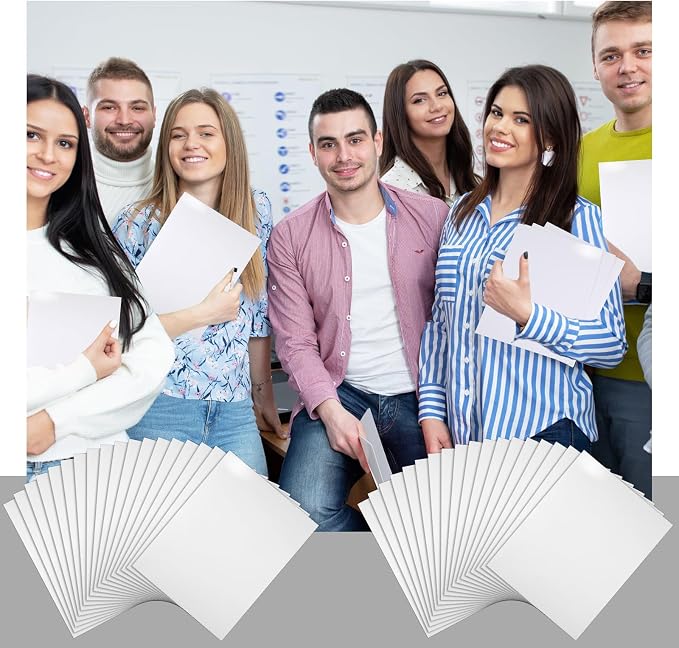 Jutom 50 Pcs 2 Pocket Glossy Paper Folders Glossy Paper Laminated Portfolios, Letter Size, Presentation Folders with Pockets for Office Teacher Worker Supplies(White Color) - Image 5