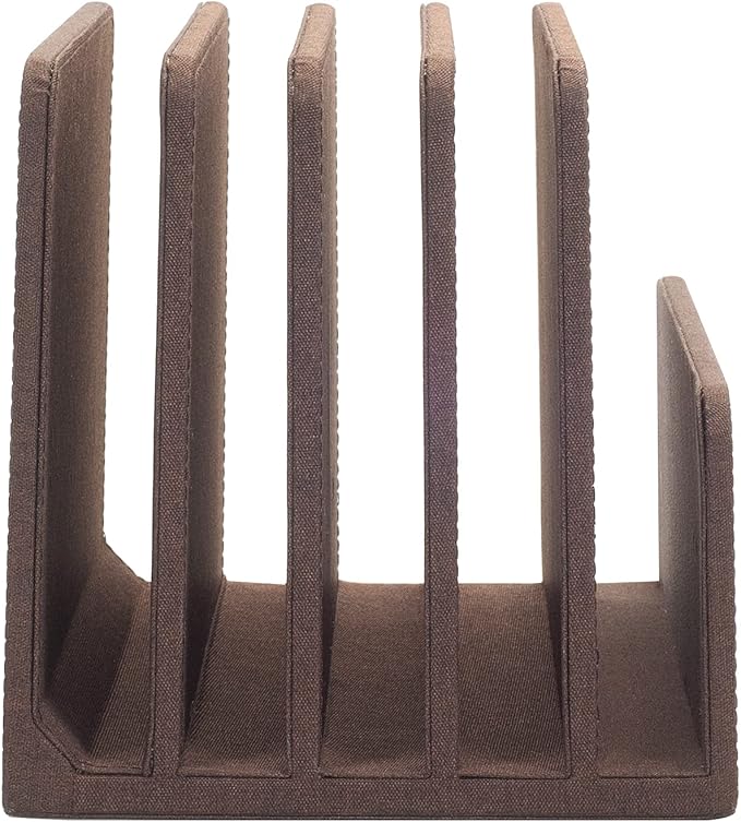 MobileVision Executive Dark Brown Desktop File Folder Organizer and Paper Tray, 5 Slot Dividers - Image 5