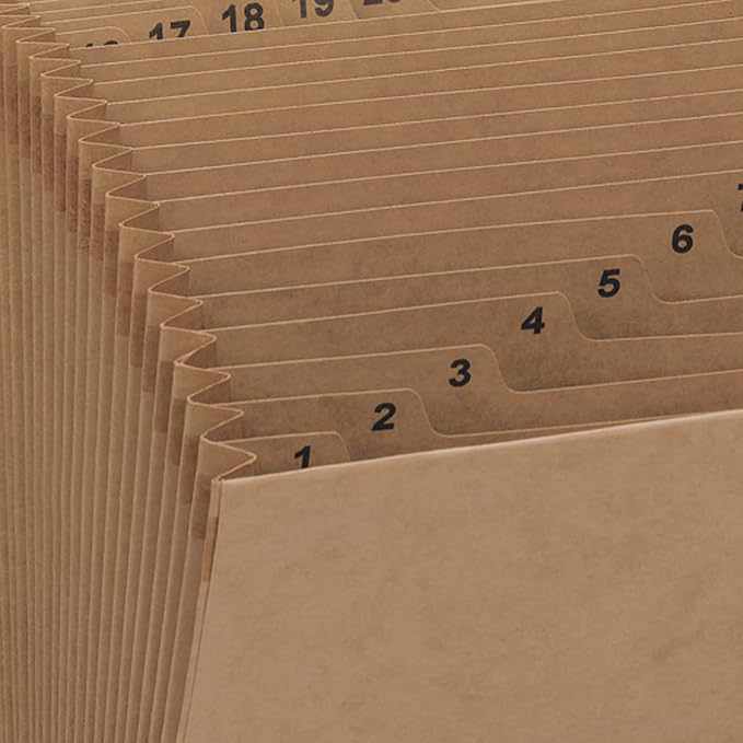 Smead Expanding File with Flap and Cord Closure, 31 Pockets, Daily (1-31), Letter Size, Kraft (70168), (Pack of 6) - Image 3
