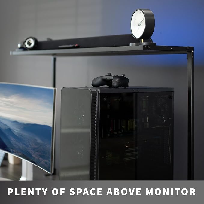 VIVO Large 42 inch Clamp-on Overhead Desk Shelf, Raised Desktop Organizer, Elevated Workstation Accessory Platform, Black, DESK-SHELF42-OB - Image 8