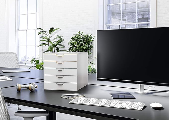 Durable Varicolor 5 Drawer Unit - White Desktop Drawer Set with 5 Color Coded Draws - Letter to Folio Size Files - Perfect for Storing Documents and Paper Work - Image 8