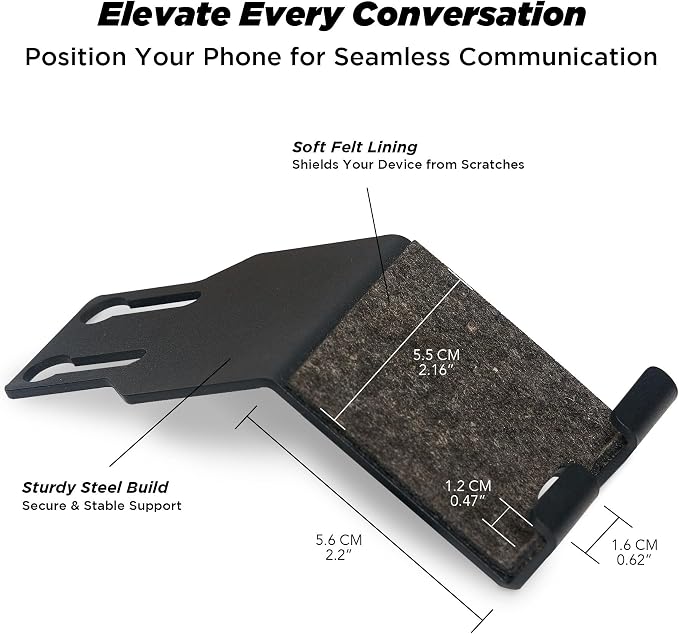 Moodular Phone Stand Add-On for Slide Rails, Do Not Use Alone | Accessory Only, Convenient Access, Hands-Free Viewing, Durable & Stable, Space-Saving, Metal, Felt-Liner, Black, MSA-PS - Image 4
