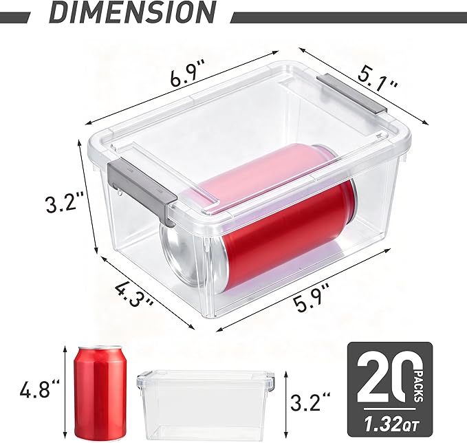 Citylife 20Packs 1.3Qt Small Storage Bins with Lids,Stackable Clear | Plastic Containers for Beads, Buttons, Sewing Supplies, Office Supplies - Image 2