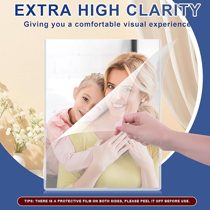 AKONEGE 20PCS 9" x 12" Rigid Print Protectors Clear Plastic Sheet Protectors, Heavy Duty Top Loading Document Holder, Menu Cover, Photo Poster Sleeves Hard Plastic Sleeves for Paper Art Prints - Image 4