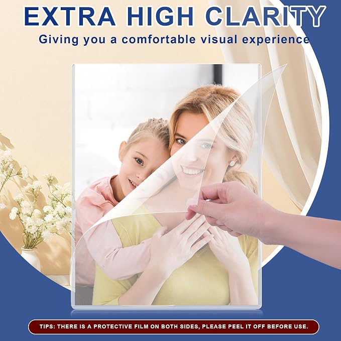AKONEGE 5PCS 9" x 12" Rigid Print Protectors Clear Plastic Sheet Protectors, Heavy Duty Top Loading Document Holder, Menu Cover, Photo Poster Sleeves Hard Plastic Sleeves for Paper Art Prints - Image 4