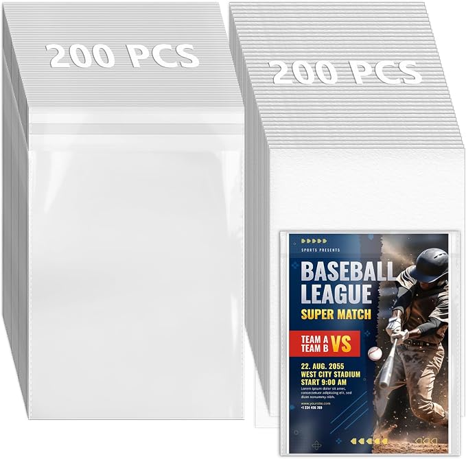 200 Pcs Magazine & Comic Book Protector Sleeves with 200 Backing Boards - Bulk Archival Set, Double Protection for Serious Collectors, Acid-Free Storage (23x30cm) by DEDC
