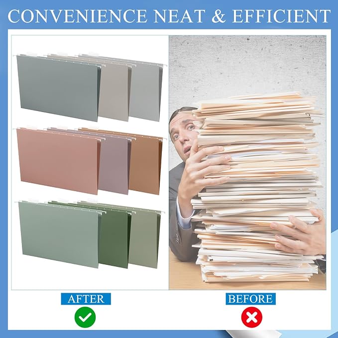 Yaomiao 36 Pcs 11.6 x 9 Inches Decorative Hanging File Folders with Tabs Letter Size File Organizer Multicolor Hanging Folders for Home Classroom Office School Supplies, 12 Color (Morandi Color) - Image 3