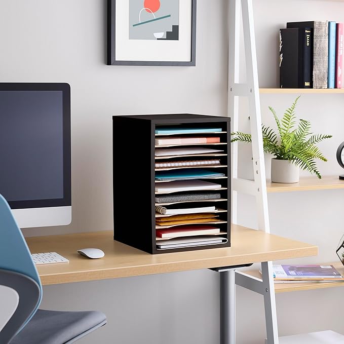 Safco Products Vertical Desktop Sorter, 11 Compartment, Black - Image 3