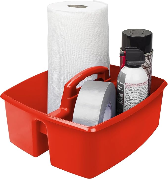 Storex 2-Compartment Large Caddy – Multipurpose Classroom Organizer with Handle, Assorted Colors, 6-Pack (00948E06C) - Image 2