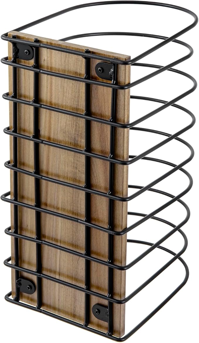 MyGift 14 Inch Large Desktop Document Holder, Premium Acacia Solid Wood and Black Metal Wire Arch 8 Section File Folder Storage Rack, Office Desk Organizer - Image 7