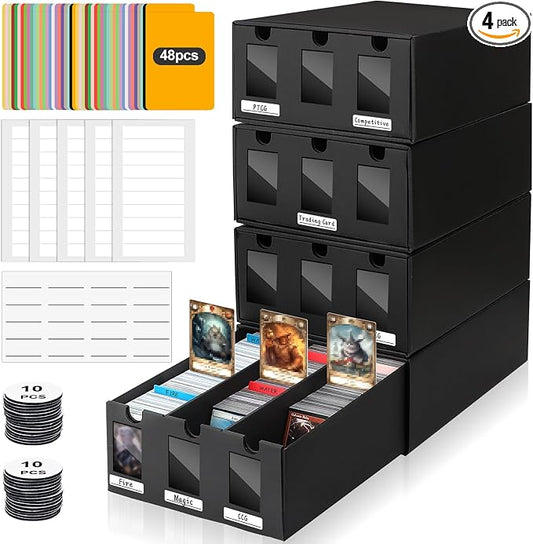 AOBOPLE Card Storage Box,12000+ Cardboard Trading Card Boxes with 72 Card Dividers,Labels and Tape,Bulk Card Storage for MTG TCG PTCG Commander Display by AOBOPLE