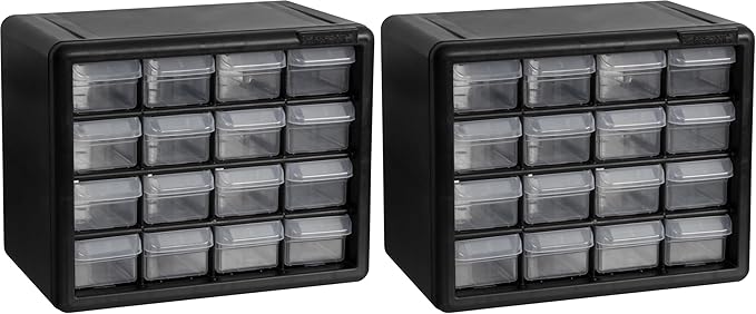 Akro-Mils 16-Drawer Plastic Storage Cabinet | 10-1/2 x 6-1/2 x 8-1/2 Inch | Black | Model 10116 | Garage Organization by Akro-Mils