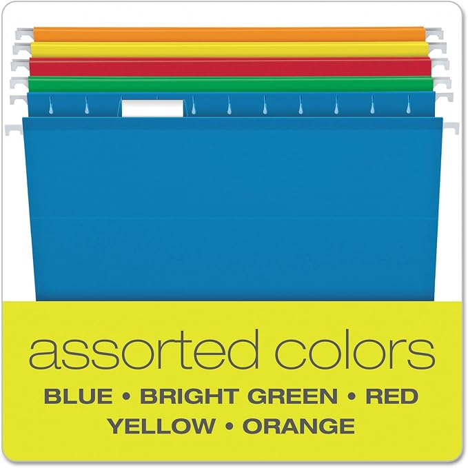 Pendaflex Extra Capacity Reinforced Hanging Folders, 2", Legal Size, Assorted Colors, 1/5 Cut, 25/BX (04153x2 ASST) - Image 6
