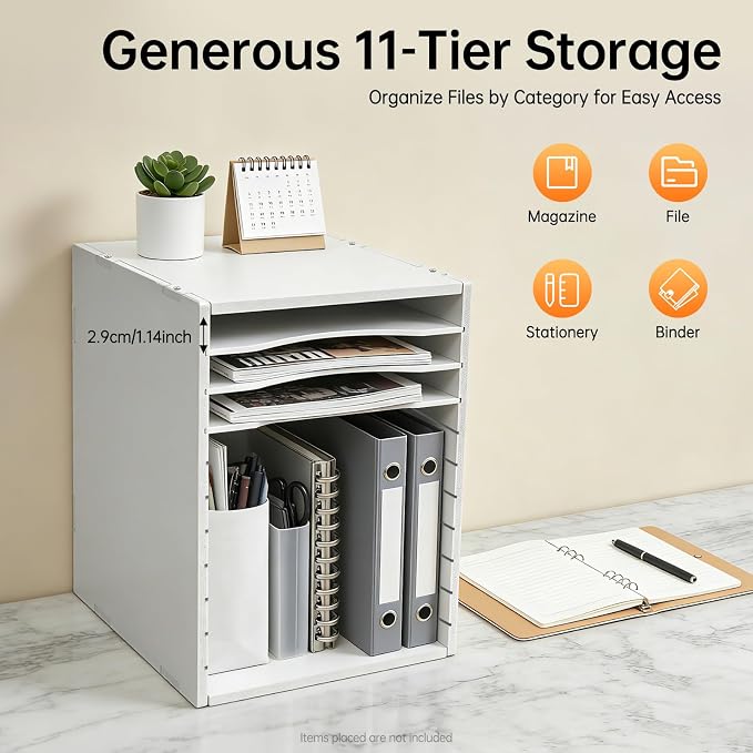 Desktop Organizer, Vertical Desktop Sorter, Literature Organizer Sorter | Desktop Organizer, Vertical Desktop Sorter, Literature Organizer Sorter Paper Organizer Storage File Sorter - Image 4