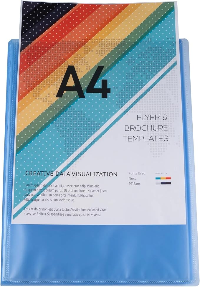 Exacompta Kreacover Semi-Rigid PP Display Book, A4, 100 Pockets - Assorted Colours, Pack of 8 - Image 2