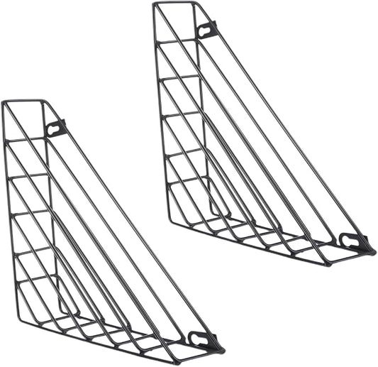 CROISSANT Wall Mounted File Organizer,Metal Magazine Basket, Wall Mounted Magazine Rack, Suitable for Hanging File Folders for Office Living Room (Black, 2 Pack) by CROISSANT