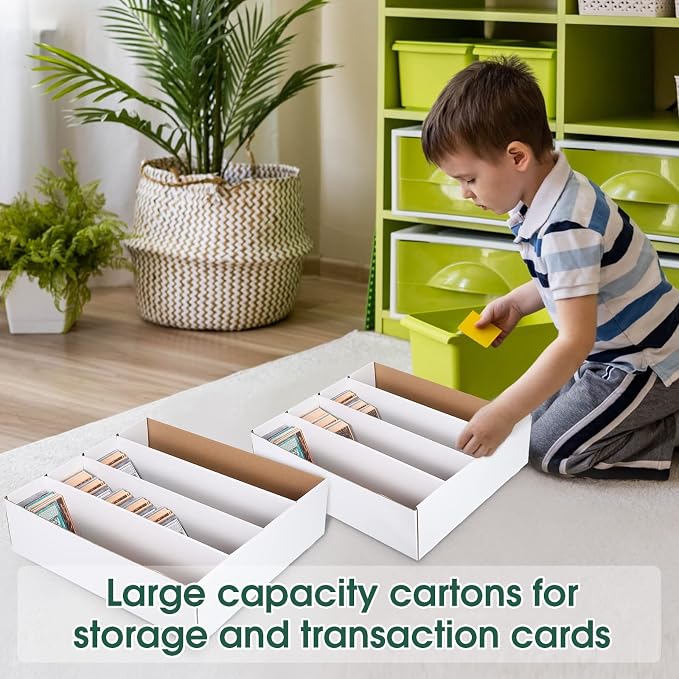Yexiya 1 Pcs 3200 Count Sports Card Storage Boxes White Trading Card Box Collectible Trading for Soccer Baseball Game - Image 5
