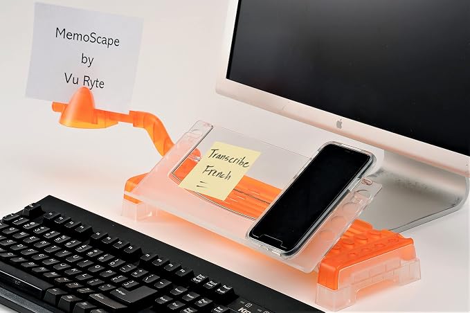 MemoScape Adjustable in-Line Document Holder for Typing | Reduces Neck Strain, Improves Focus, Boosts Desk Organization, and Workflow | Paper Holder Stand for Desk and Home Office - Orange (VUR 4060) - Image 3