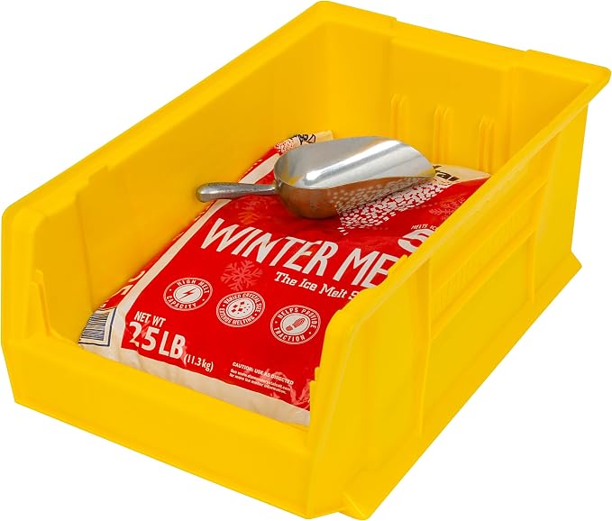 Akro-Mils 30281 Super-Size AkroBins Plastic Storage Bins, Space-Saving Stackable Bins for Garage, Classroom, Warehouse Organization, 20" L x 12" W x 8" H, Yellow, 3-Pack - Image 7