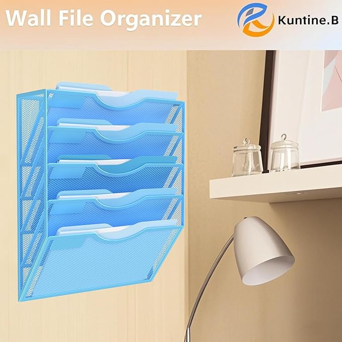 Kuntine.B Wall File Organizer Office Hanging Magazine Holder Wall File Organizer for Office Home - Image 6
