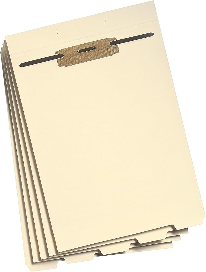 Smead Stackable Folder Divider with Fastener, Bottom 1/5-Cut Tab, Letter Size, Manila, 50 per Box (35600) by SMEAD