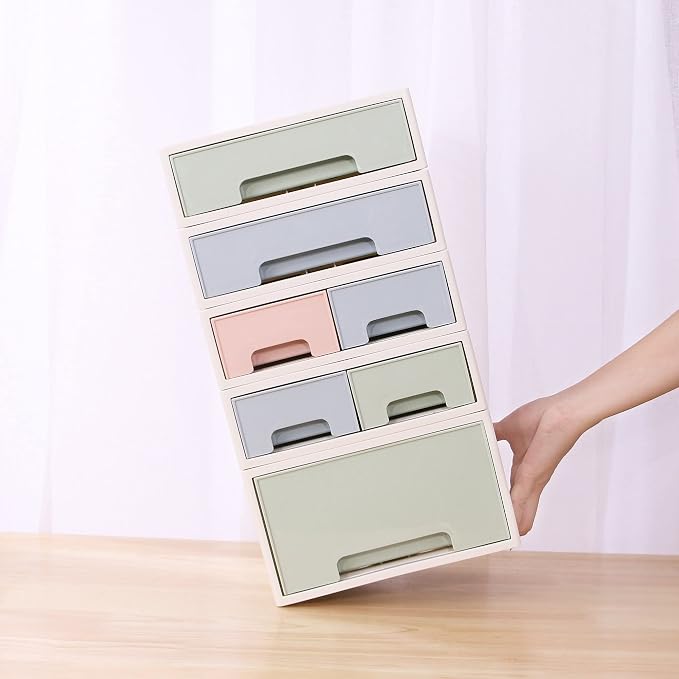 Desktop Organizer, Stationery Organizer Box, Pen/Pencil, Remote Control, Office Supplies, Business Card Holder, Free Combination, [TBF-05] w/ 2 Drawers + 16 Slots - Image 2